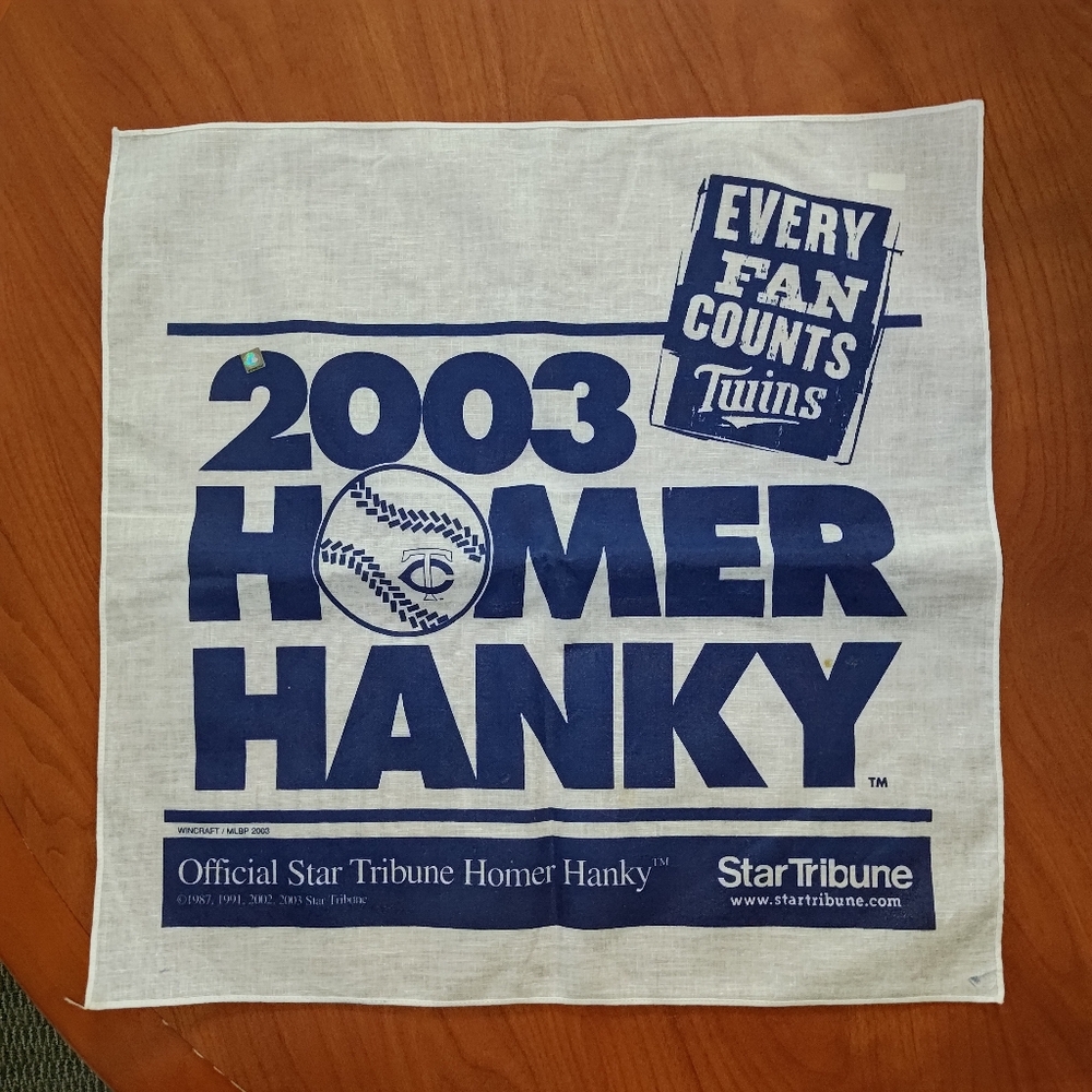2003 Wincraft MLB Minnesota Twins White Blue Homer Hanky Rare~HTF New